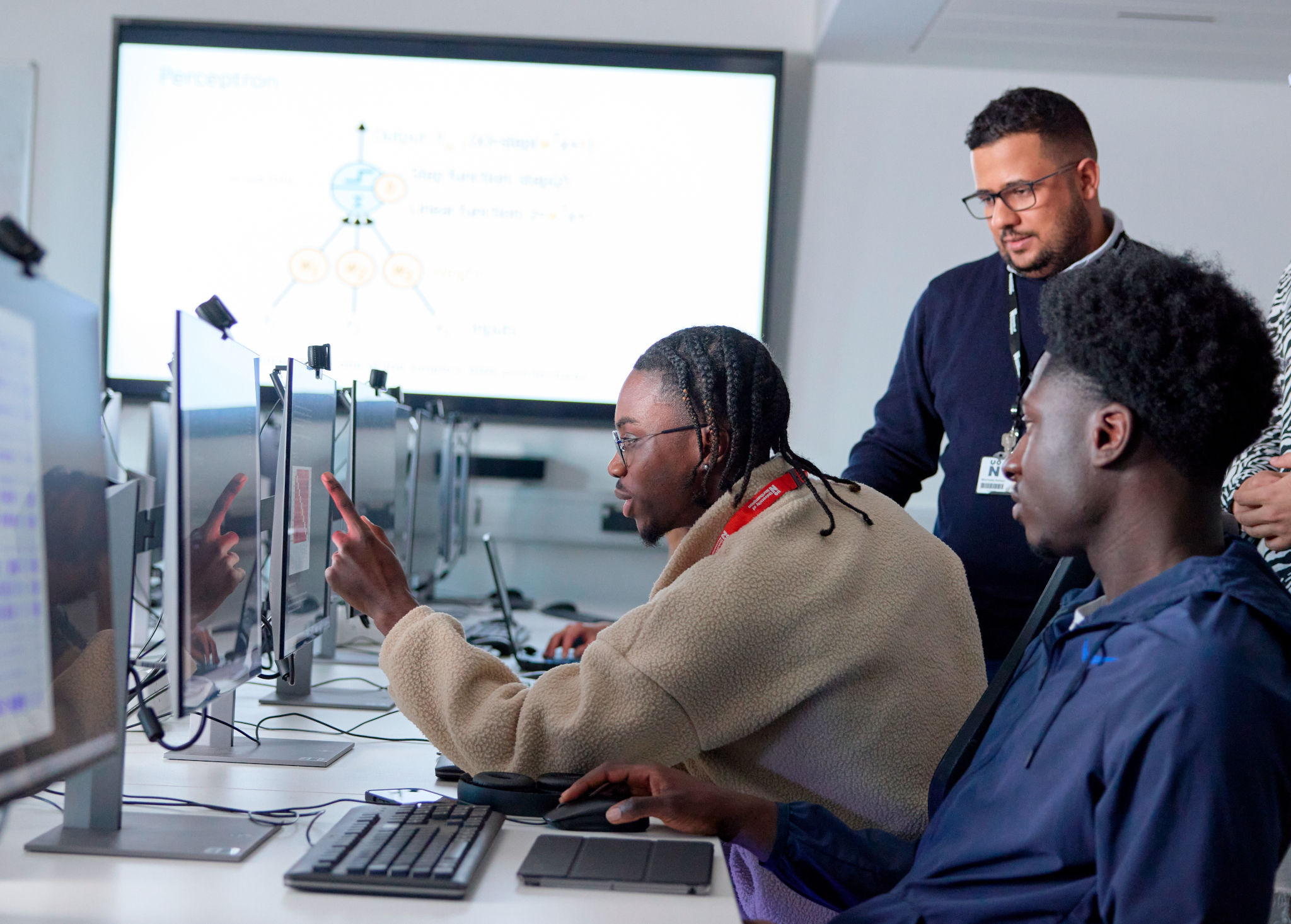 Students in the AI lab