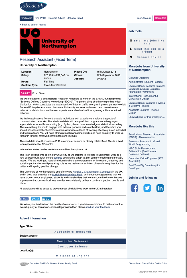 Research Assistant Fixed Term at University of Northampton.png